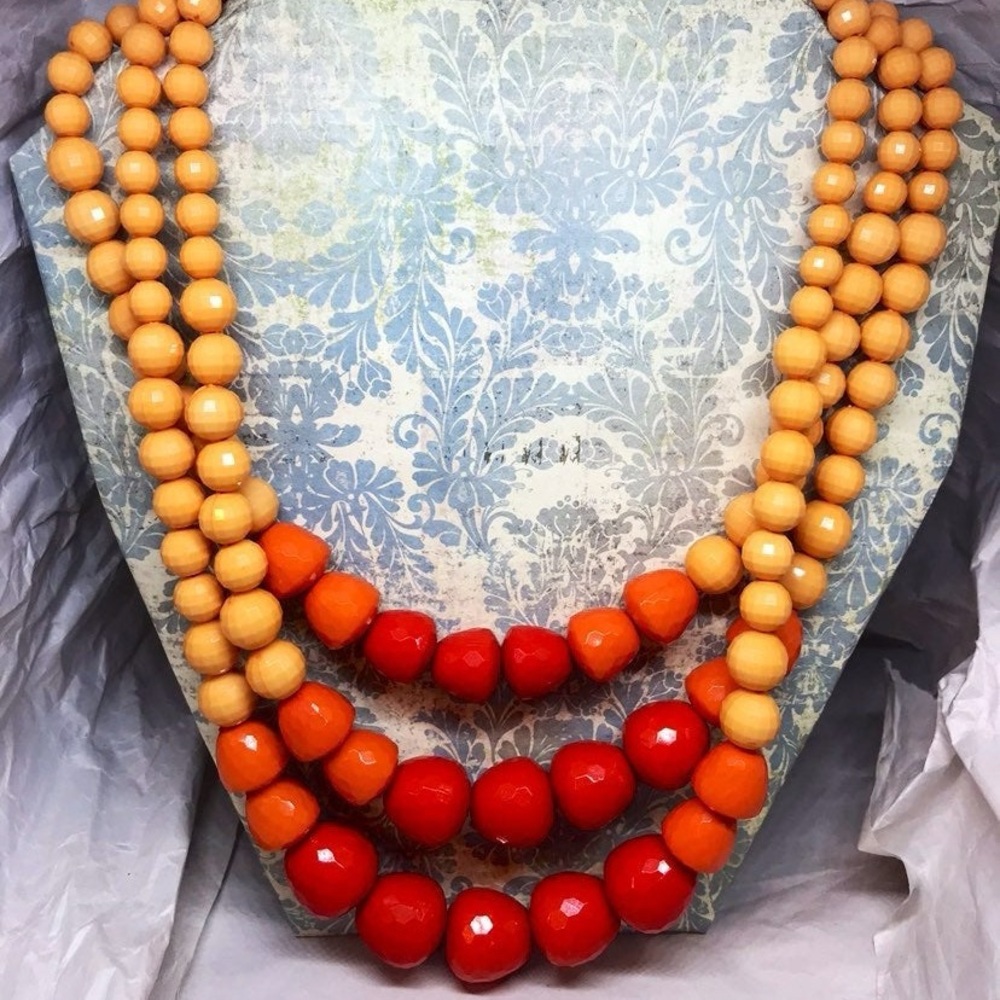 Vintage triple-strand gumdrop necklace